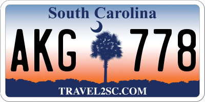 SC license plate AKG778