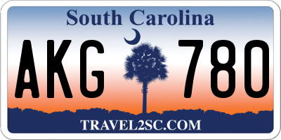 SC license plate AKG780