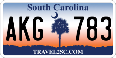 SC license plate AKG783