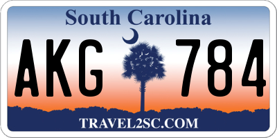 SC license plate AKG784