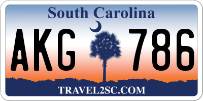 SC license plate AKG786