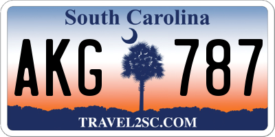 SC license plate AKG787