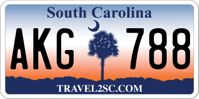 SC license plate AKG788