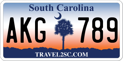 SC license plate AKG789