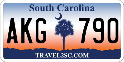 SC license plate AKG790