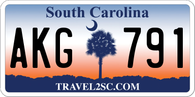 SC license plate AKG791