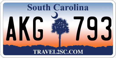 SC license plate AKG793