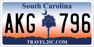 SC license plate AKG796