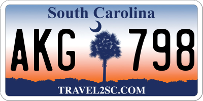 SC license plate AKG798