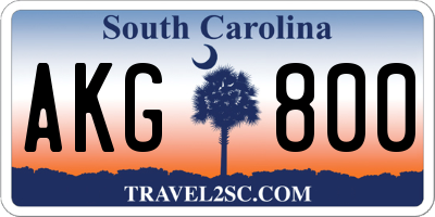 SC license plate AKG800