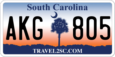 SC license plate AKG805