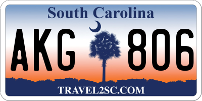 SC license plate AKG806
