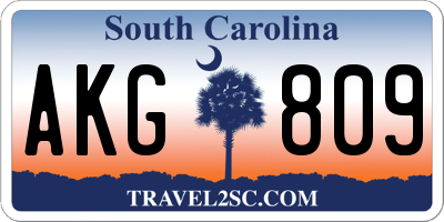 SC license plate AKG809