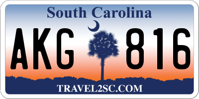 SC license plate AKG816