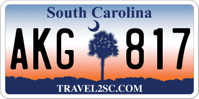SC license plate AKG817