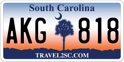SC license plate AKG818