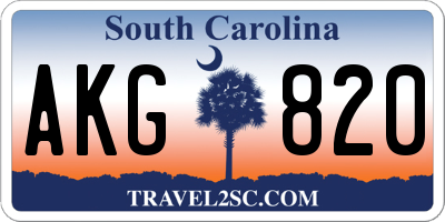 SC license plate AKG820