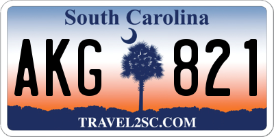 SC license plate AKG821