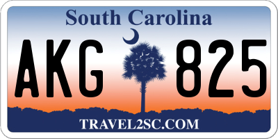 SC license plate AKG825