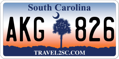SC license plate AKG826