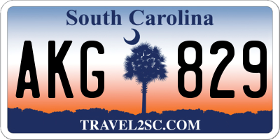 SC license plate AKG829