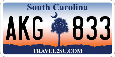 SC license plate AKG833