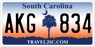 SC license plate AKG834