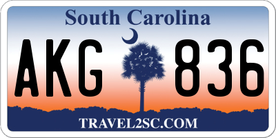 SC license plate AKG836