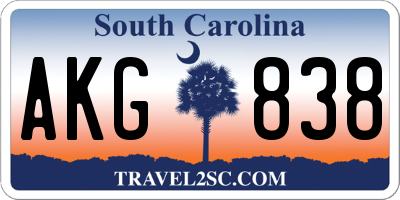 SC license plate AKG838