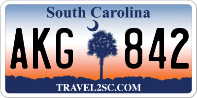 SC license plate AKG842
