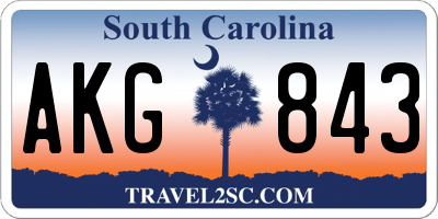 SC license plate AKG843
