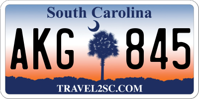 SC license plate AKG845