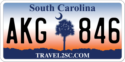SC license plate AKG846