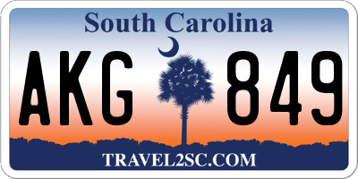 SC license plate AKG849