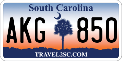 SC license plate AKG850