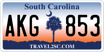 SC license plate AKG853