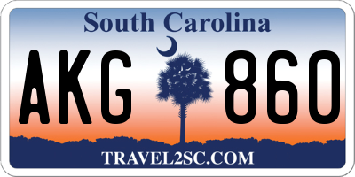 SC license plate AKG860