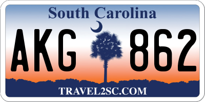 SC license plate AKG862