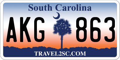 SC license plate AKG863