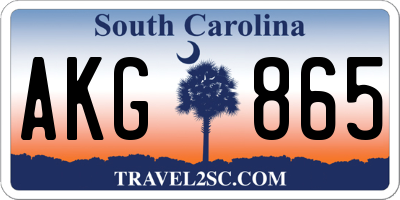 SC license plate AKG865