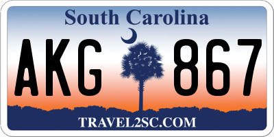 SC license plate AKG867