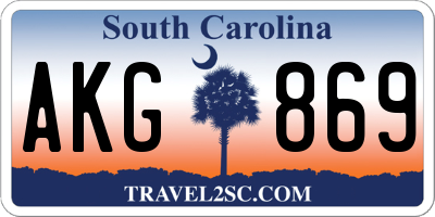 SC license plate AKG869