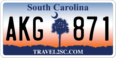 SC license plate AKG871
