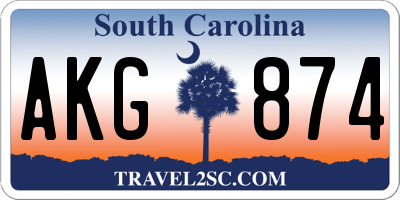 SC license plate AKG874
