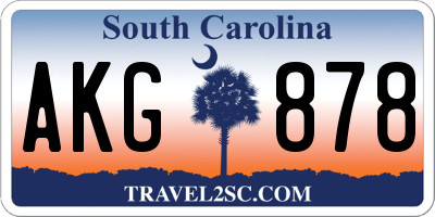 SC license plate AKG878