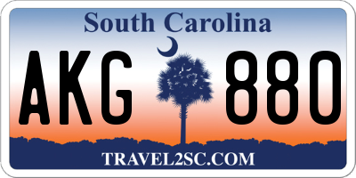 SC license plate AKG880