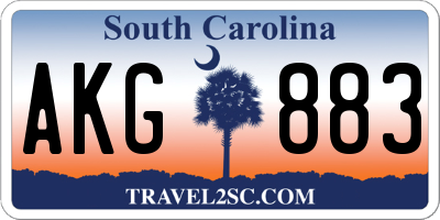 SC license plate AKG883