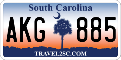 SC license plate AKG885