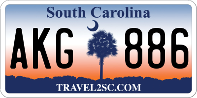 SC license plate AKG886