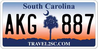 SC license plate AKG887
